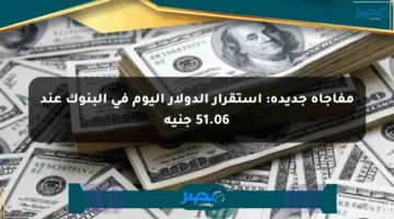 مفاجأة جديدة: استقرار الدولار اليوم في البنوك عند 51.06 جنيه